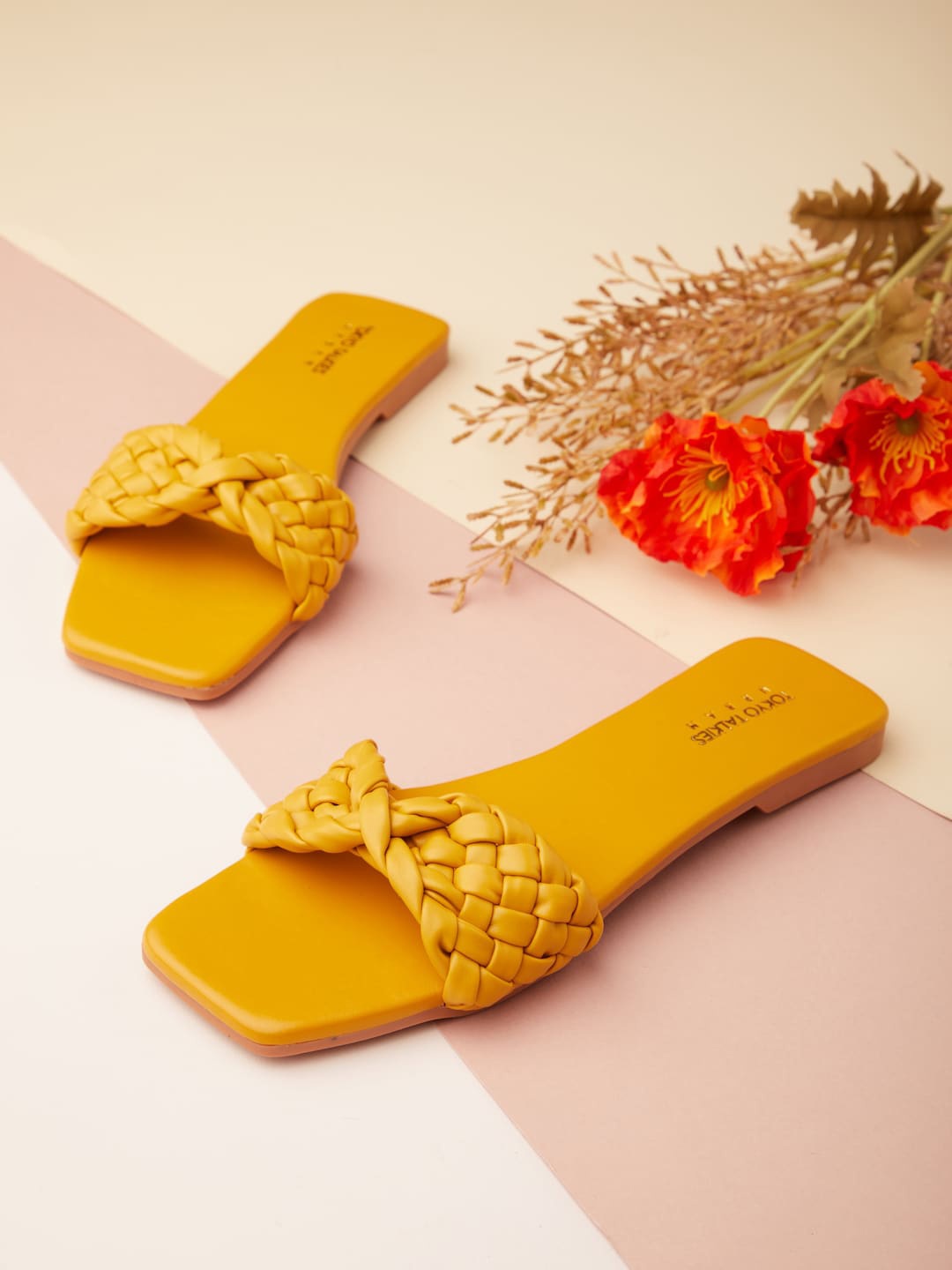 

Tokyo Talkies Women Open Toe Flats with Bows, Mustard