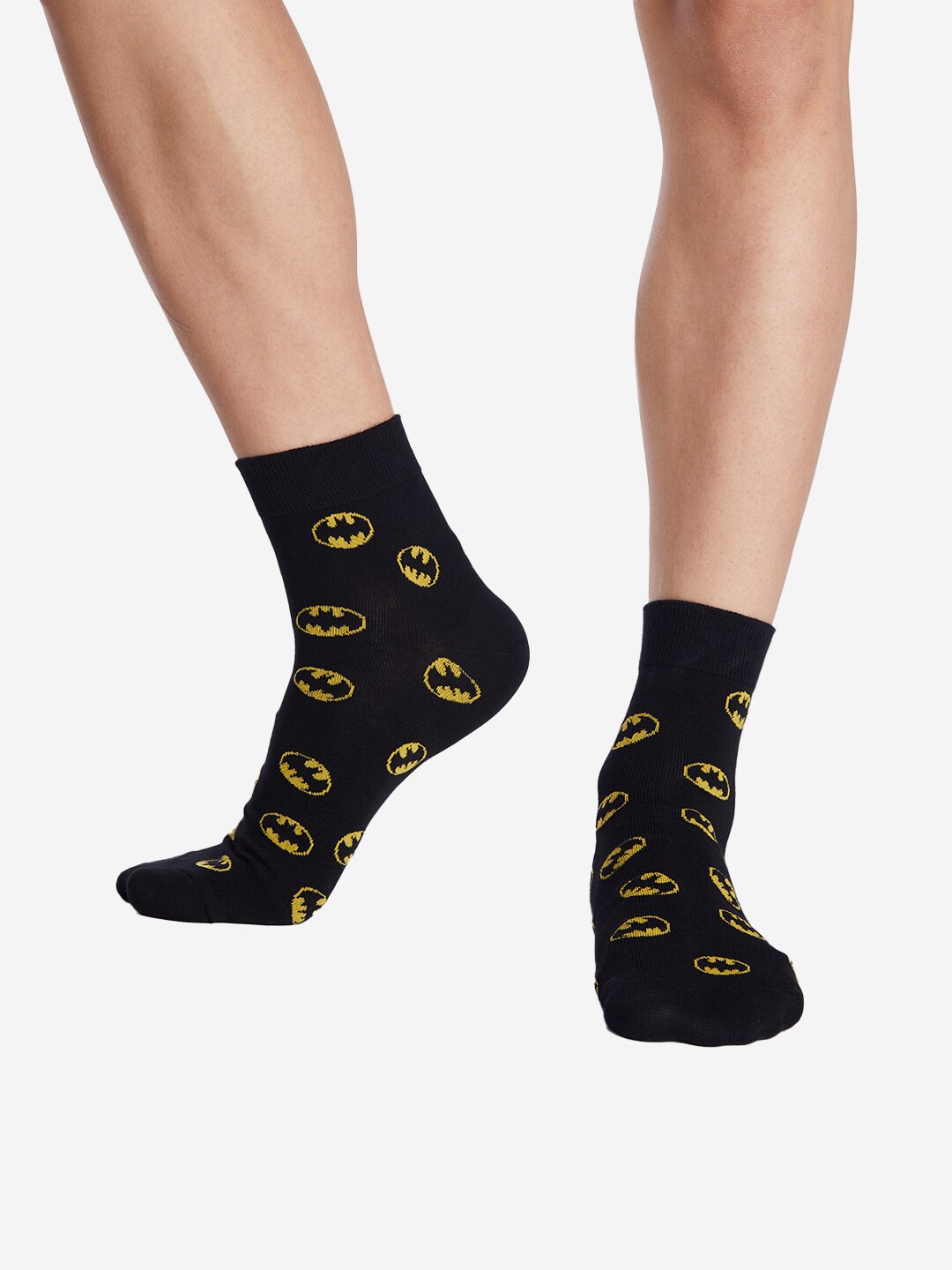 

The Souled Store Batman Logo Patterned Cotton Ankle-Length Socks, Black