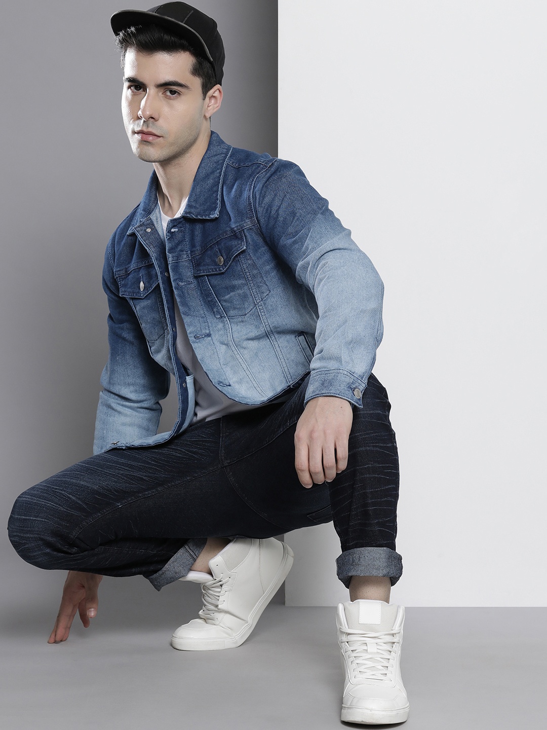 

The Indian Garage Co Men Ombre Denim Jacket, Blue