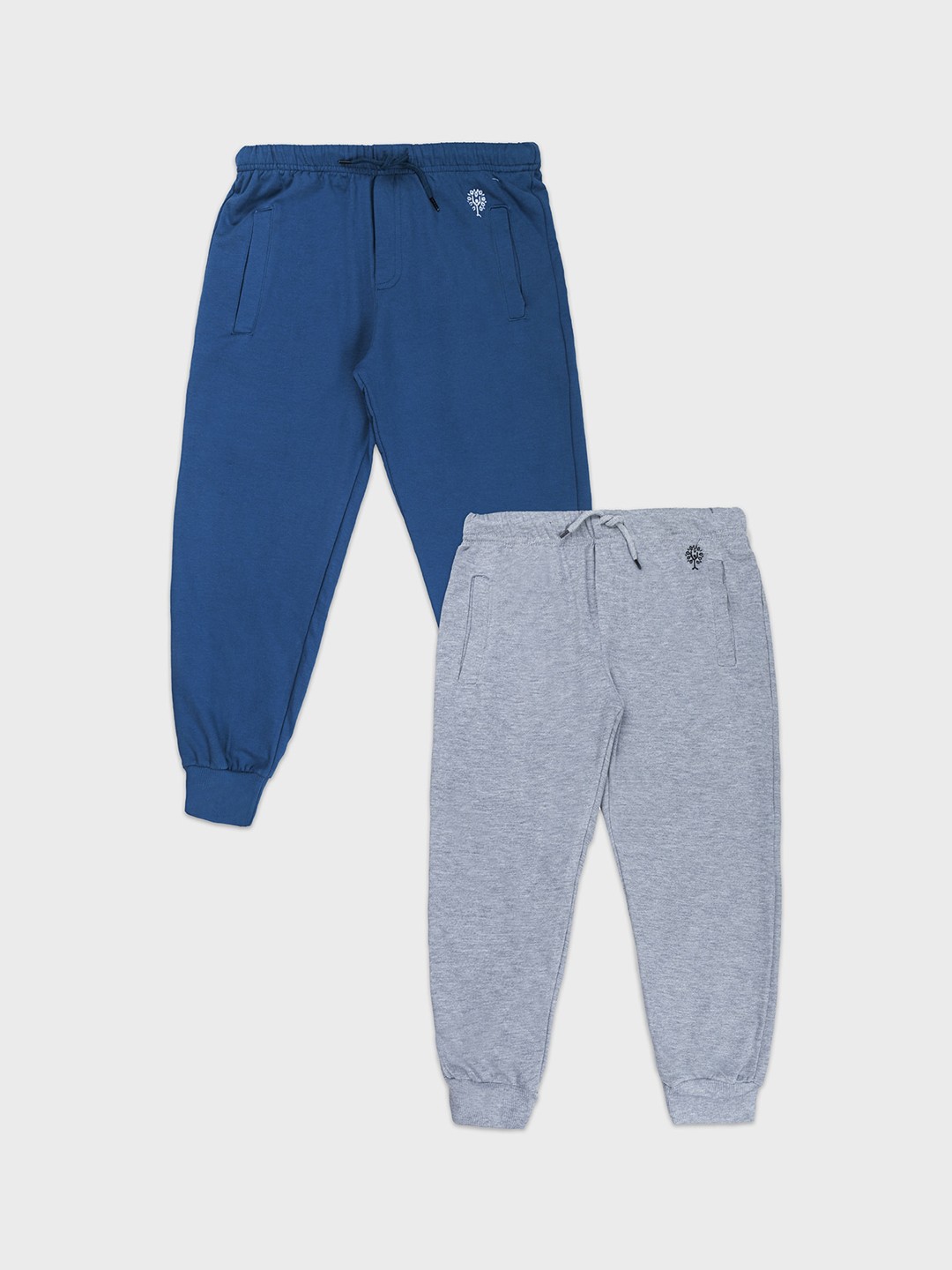 

Growing Tree Kids Set Of 2 Bio-Wash Anti Microbial Cotton Lounge Pants, Blue