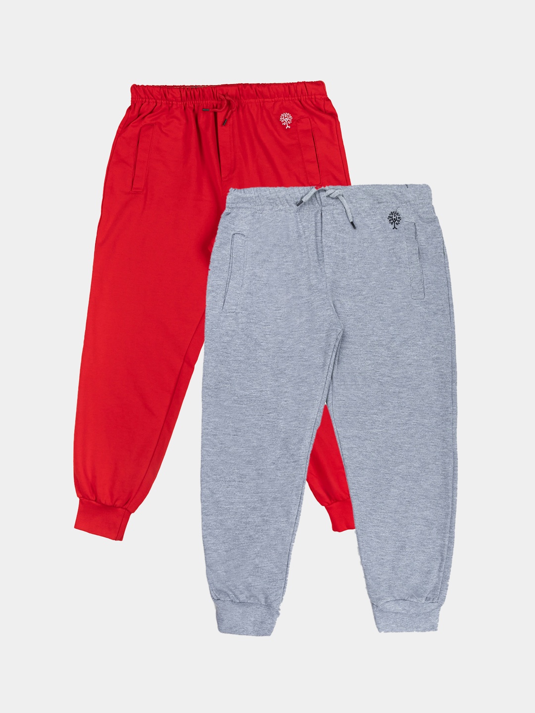 

Growing Tree Kids Pack of 2 Cotton Biowash Anti Microbal Joggers, Red
