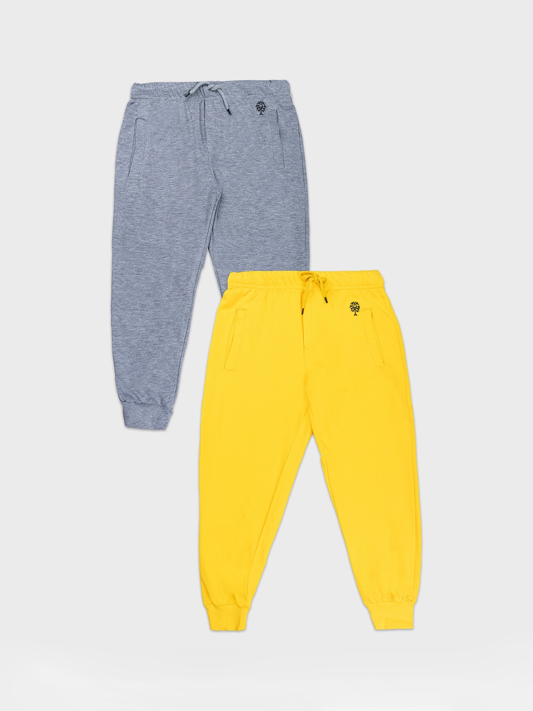 

Growing Tree Unisex Kids Pack of 2 Biowash Anti Microbal Joggers, Yellow