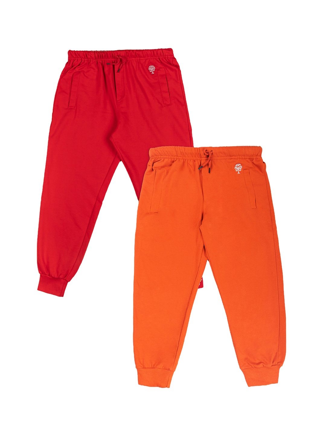 

Growing Tree Kids Pack of 2 Cotton Biowash Anti Microbal Joggers, Red