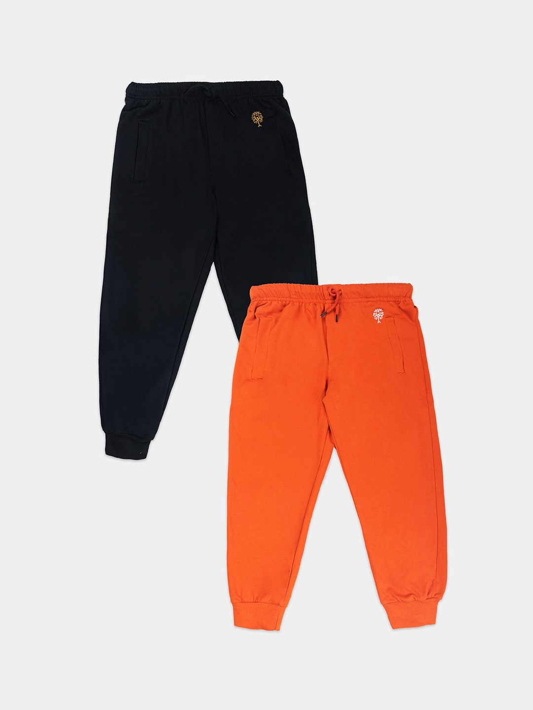 

Growing Tree Unisex Kids Pack of 2 Biowash Anti Microbal Joggers, Orange