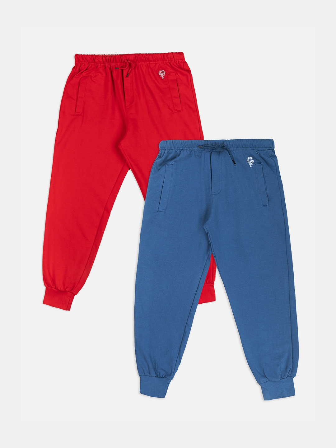 

Growing Tree Unisex Kids Pack Of 2 Bio Wash Anti Microbial Joggers, Red