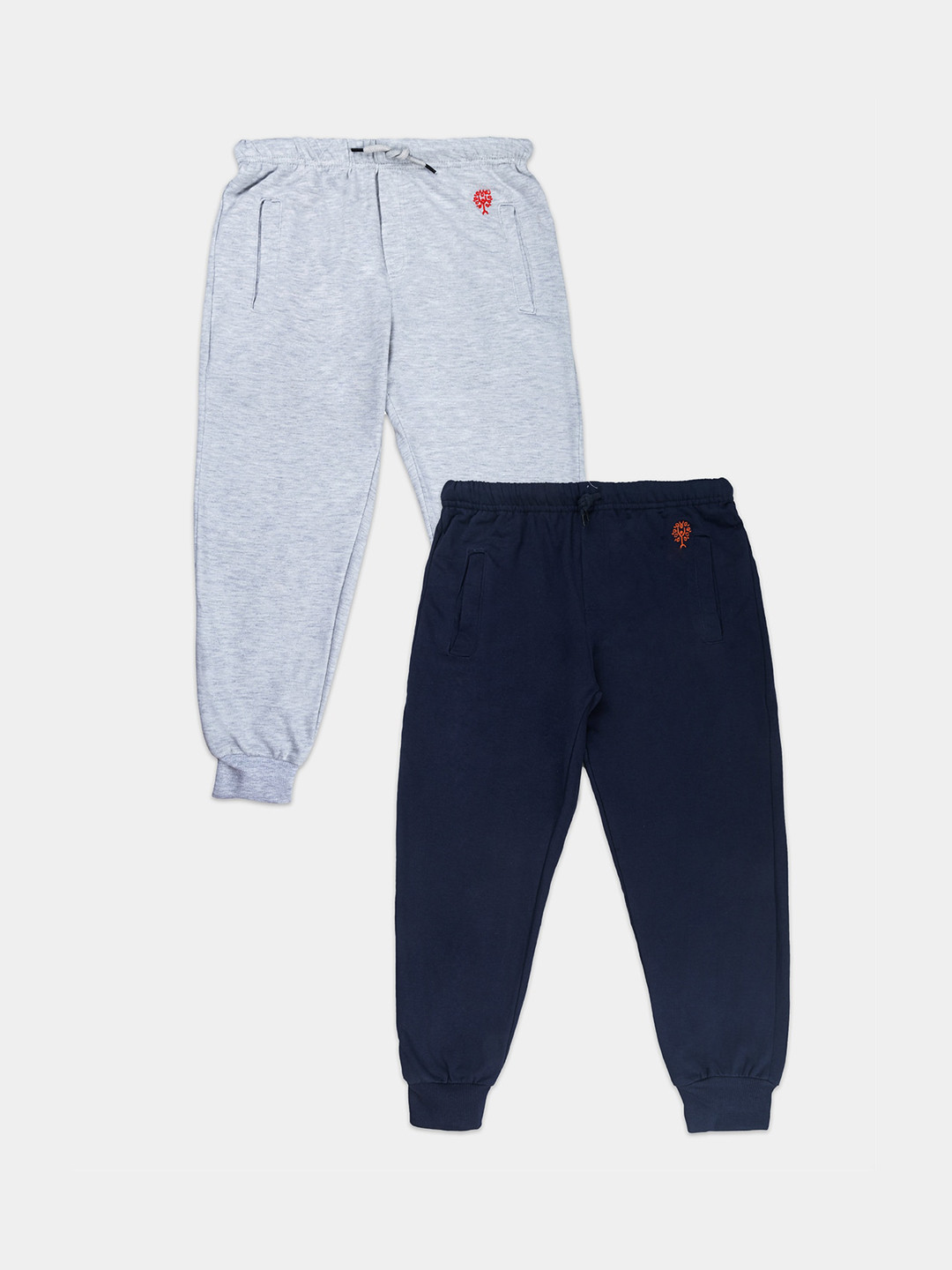 

Growing Tree Unisex Kids Pack Of 2 Bio Wash Anti Microbial Joggers, Grey melange