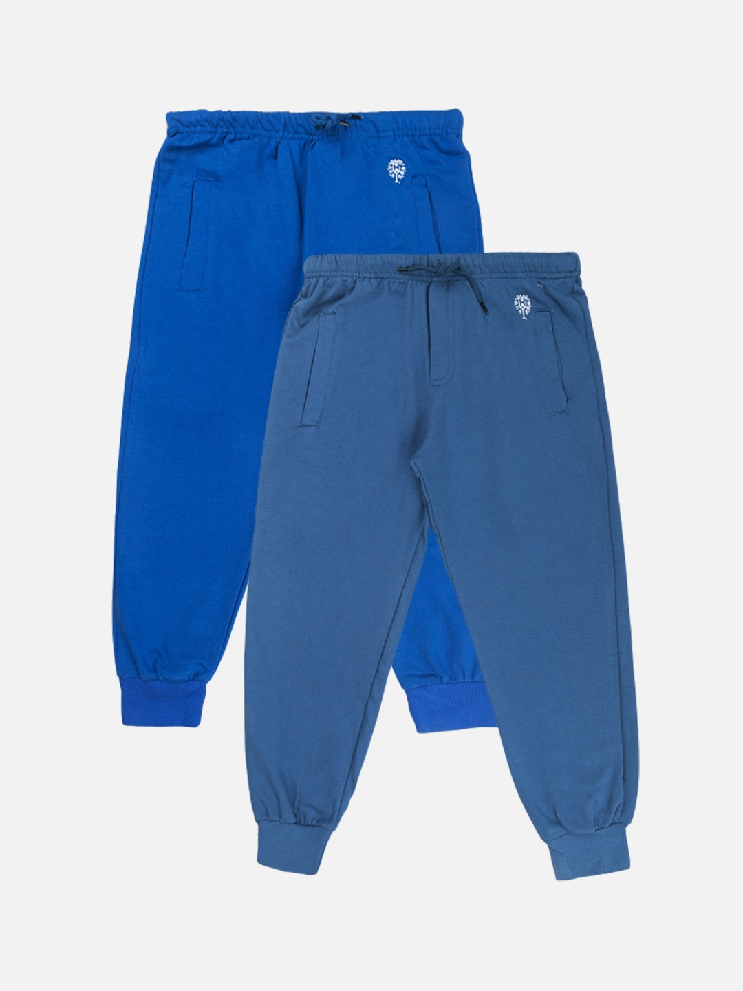 

Growing Tree Kids Pack Of 2 Cotton Bio Wash Anti Microbial Joggers, Blue