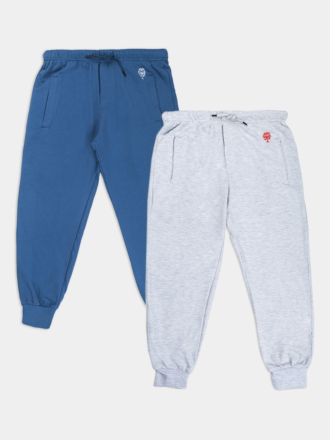 

Growing Tree Unisex Kids Pack Of 2 Bio Wash Anti Microbial Joggers, Grey melange