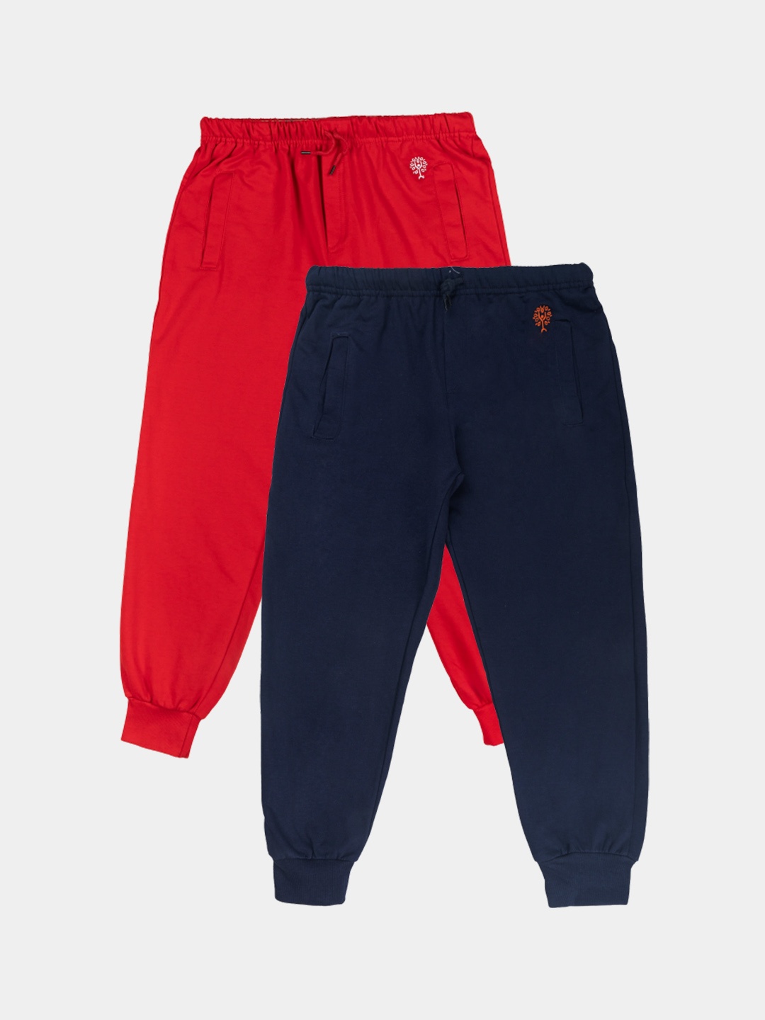 

Growing Tree Unisex Kids Cotton Pack of 2 Biowash Anti Microbal Lounge Pants, Red