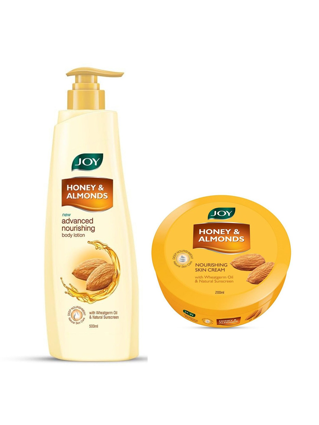 

JOY Signature Honey Almonds Body Lotion & Cream Combo - 500ml + 200ml, Off white