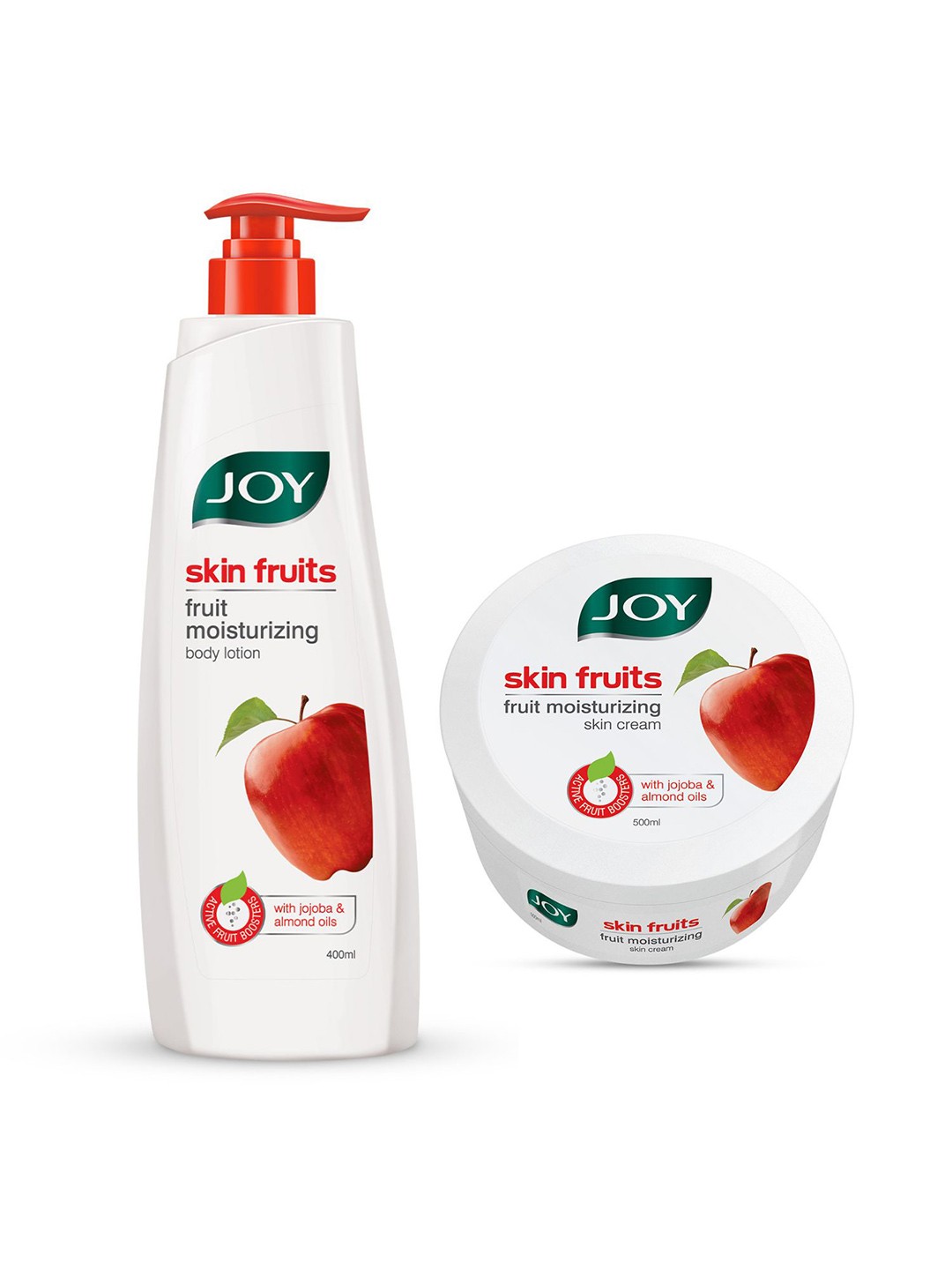 

JOY Skin Fruits Body Lotion & Skin Cream Combo With Apple Extracts - 500ml Each, Red