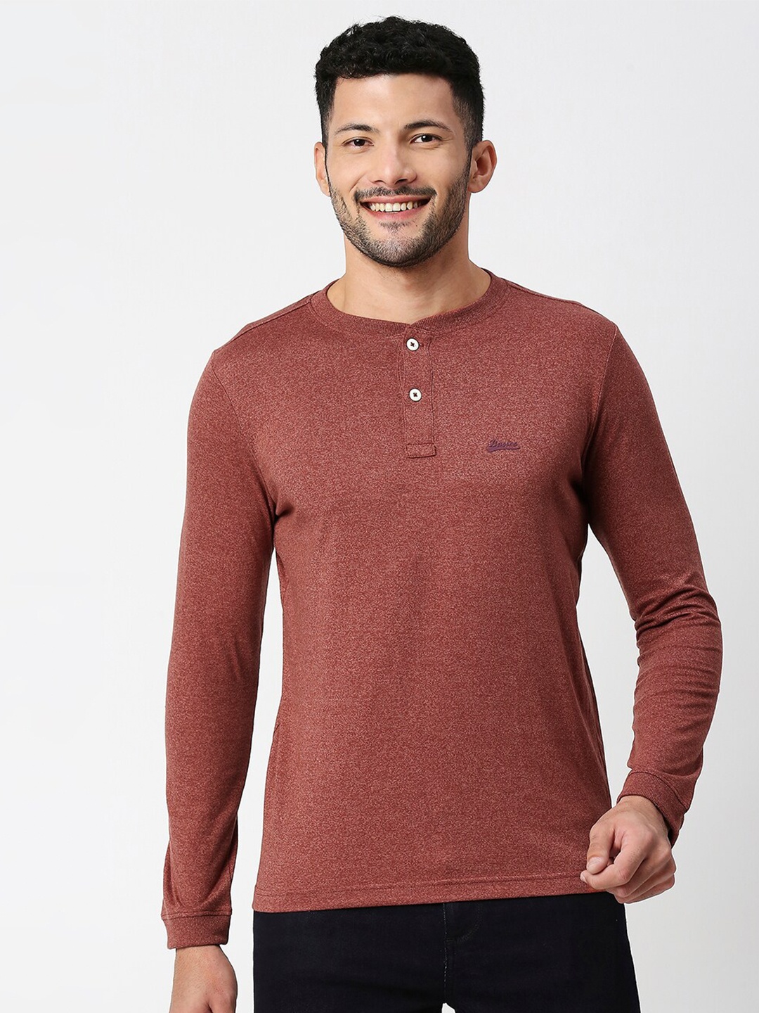 

Basics Men Cotton Slim Fit T-shirt, Brown