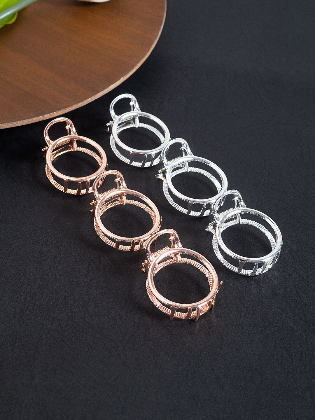 

Golden Peacock Women Set of 6 Metal Claw Clips, Gold