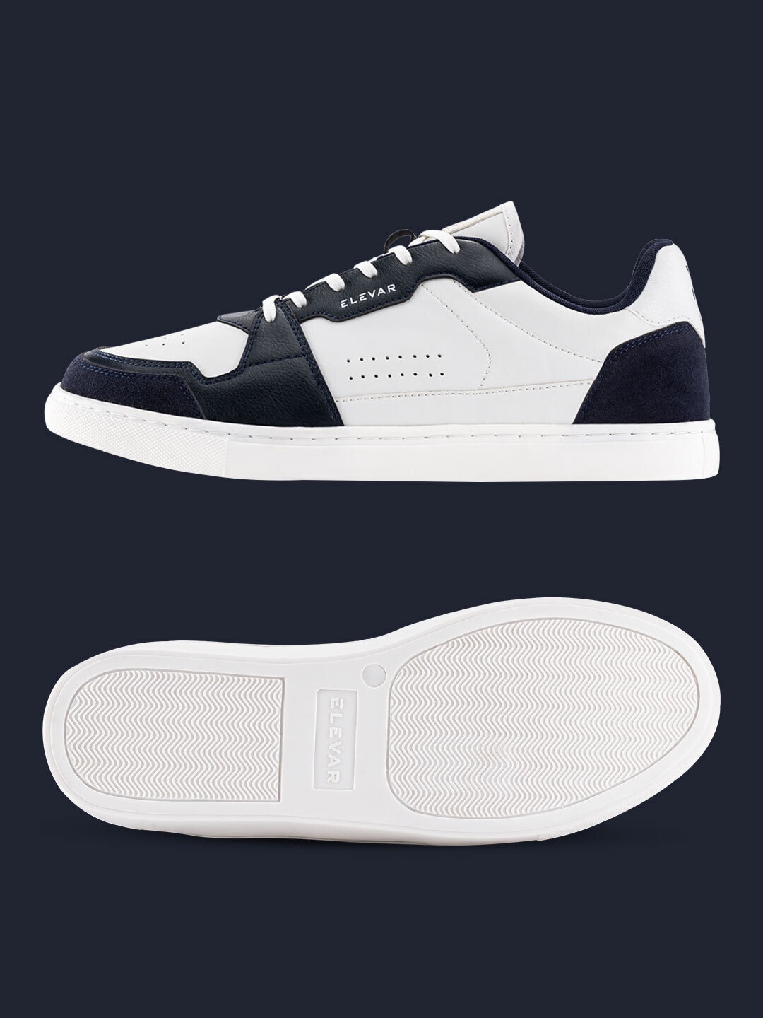 

ELEVAR Men Colourblocked Perforated Court Low Sneakers, Blue