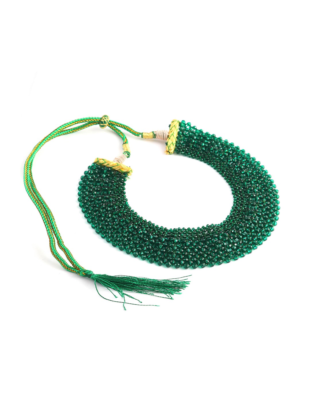 

Jewar Mandi Gold-Plated Crystal-Studded Layered Choker Necklace