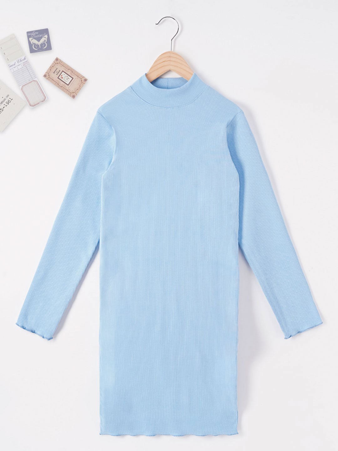 

edheads Round Neck Cotton Jumper Dress, Blue