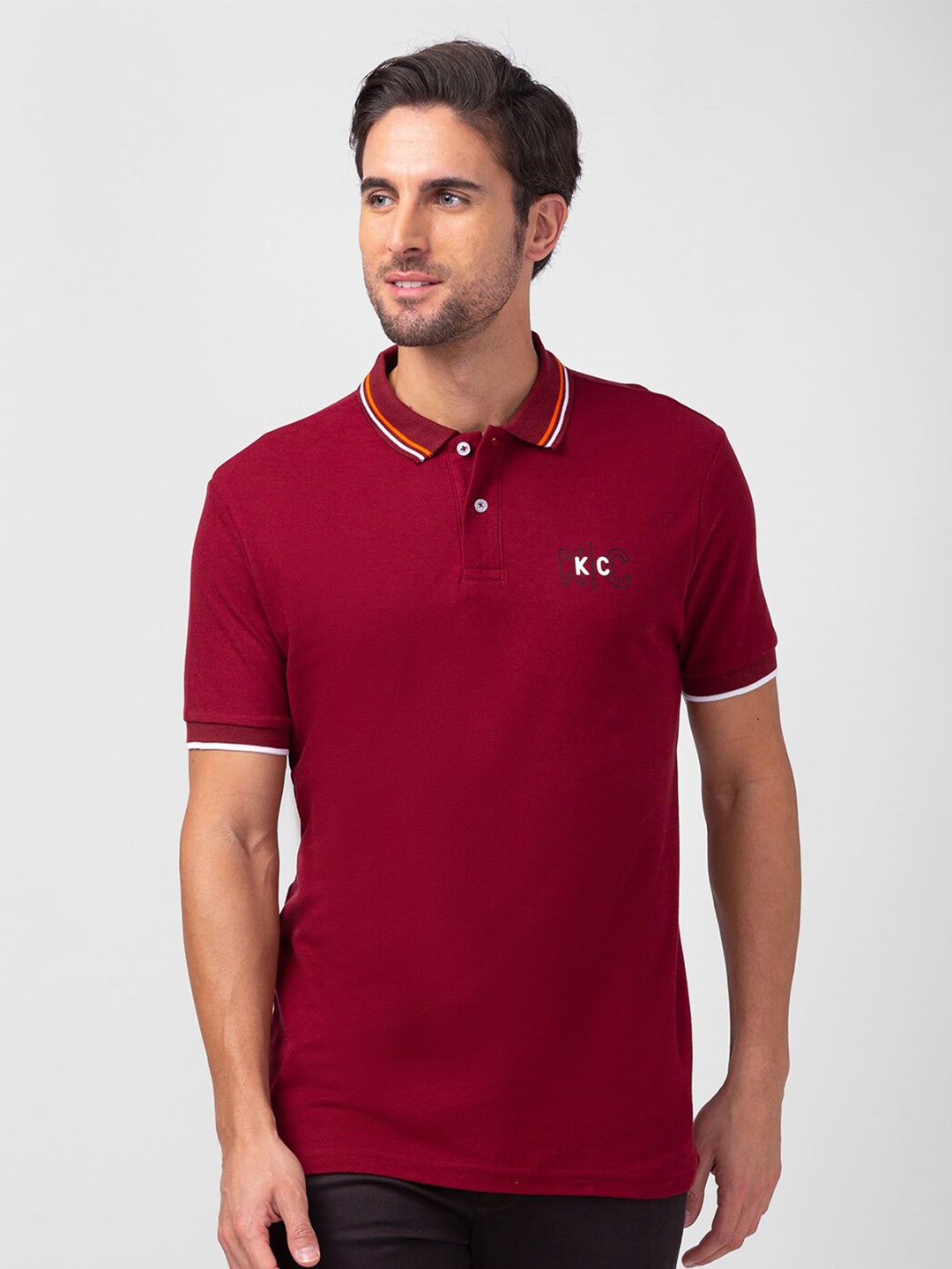 

Kenneth Cole Men Polo Collar Slim Fit Cotton T-shirt, Maroon