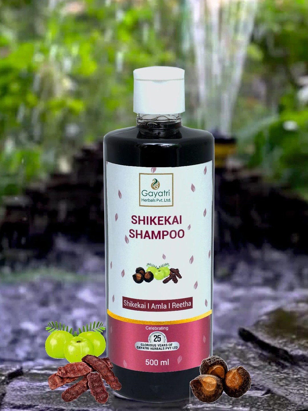 

Gayatri Herbals Shikekai Shampoo with Amla & Reetha - 500 ml, White