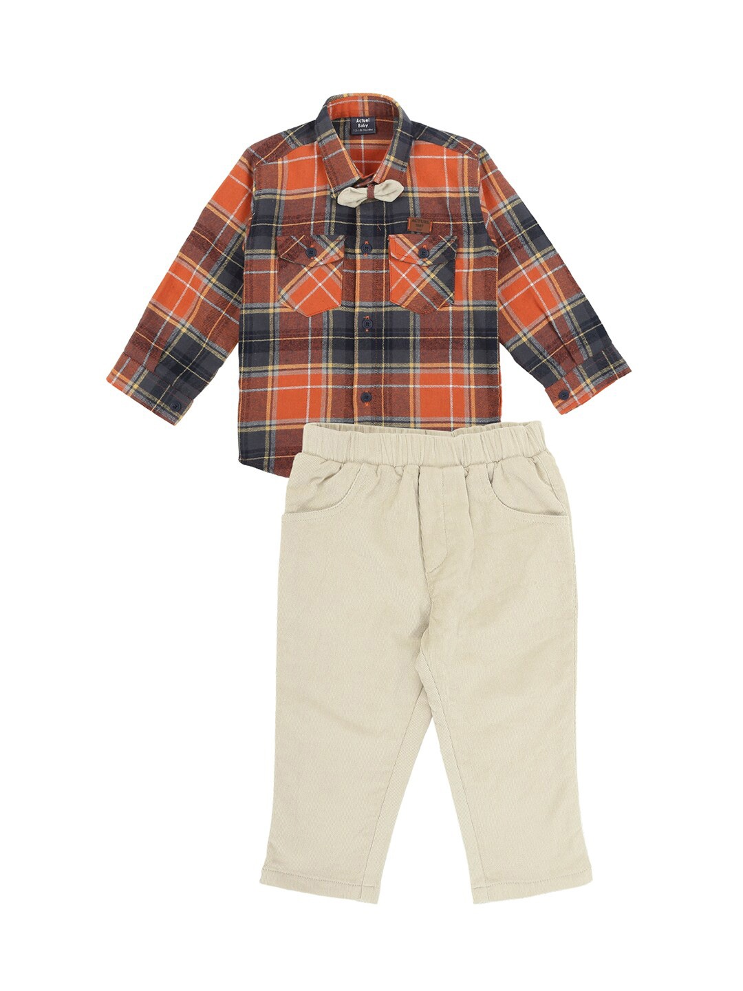 

Actuel Boys Checked Shirt with Trousers, Orange