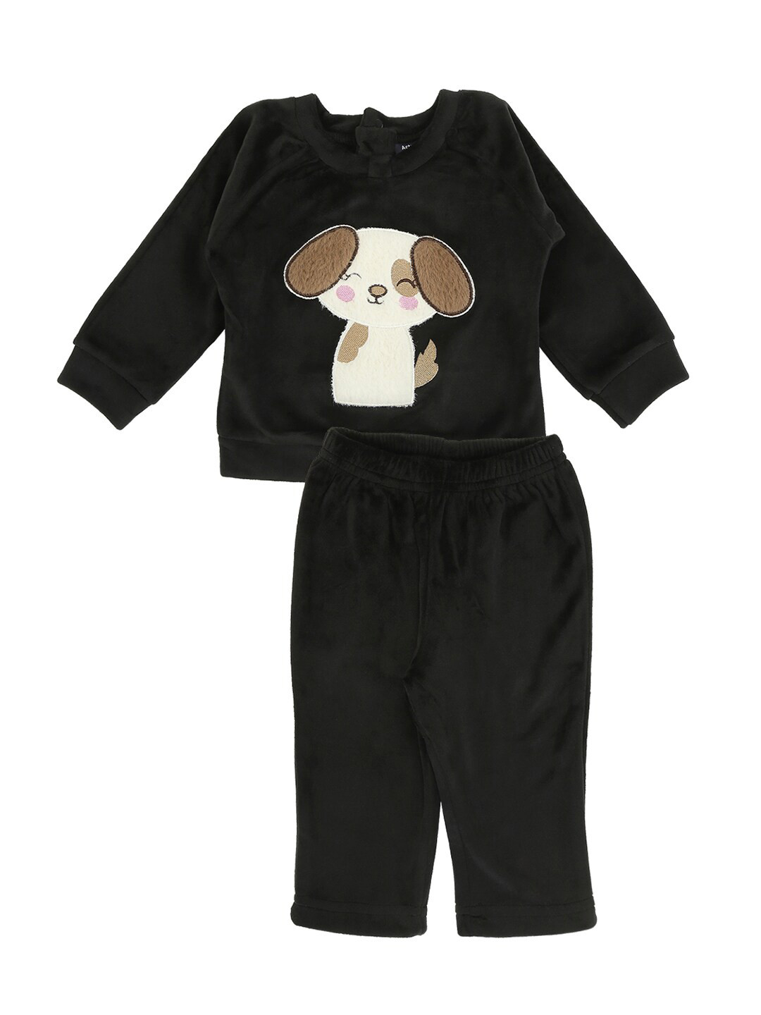 

Actuel Girls Pure Cotton Top with Trousers, Black