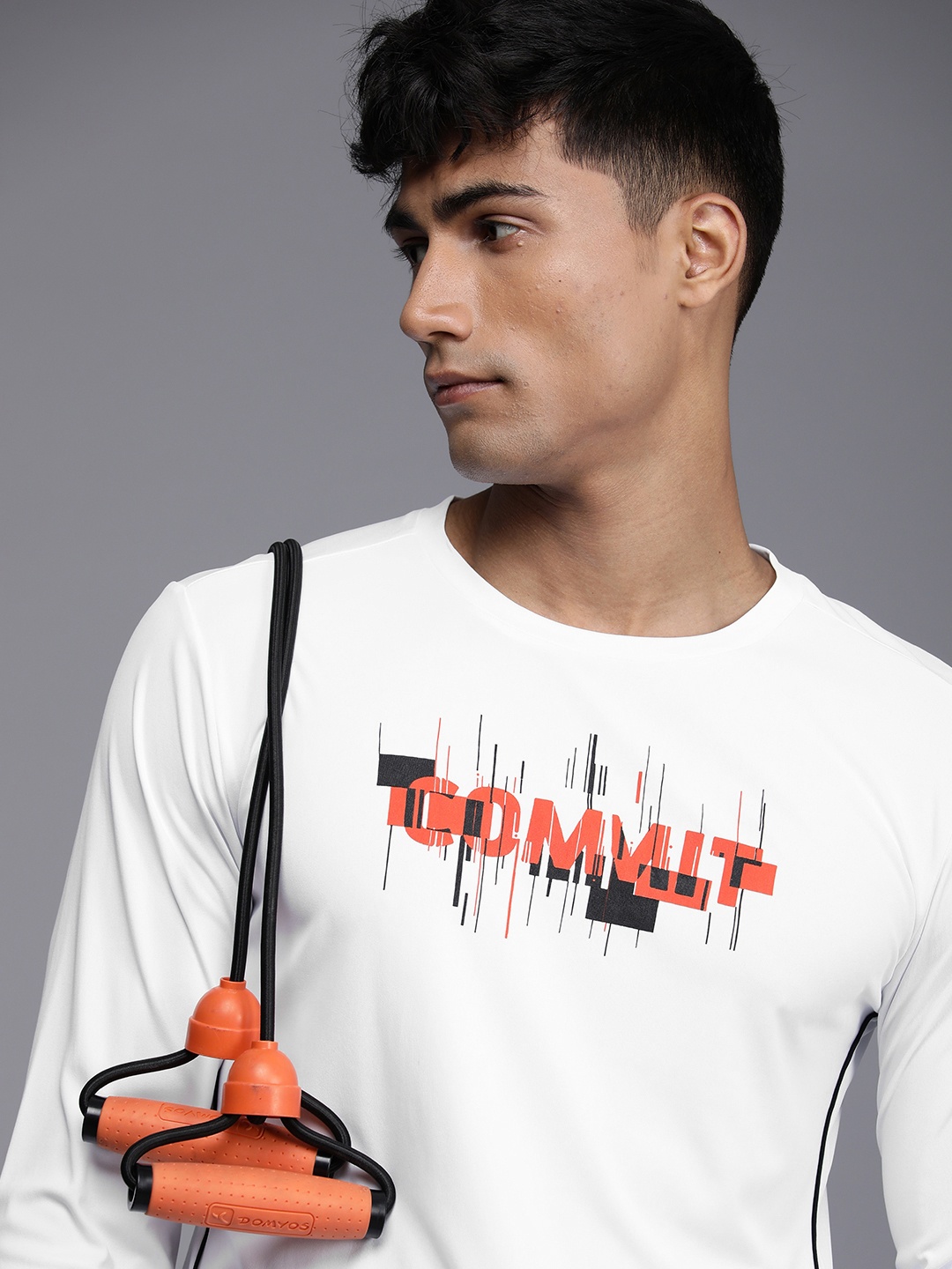 

WROGN ACTIVE Men Printed Slim Fit Sports T-shirt, White