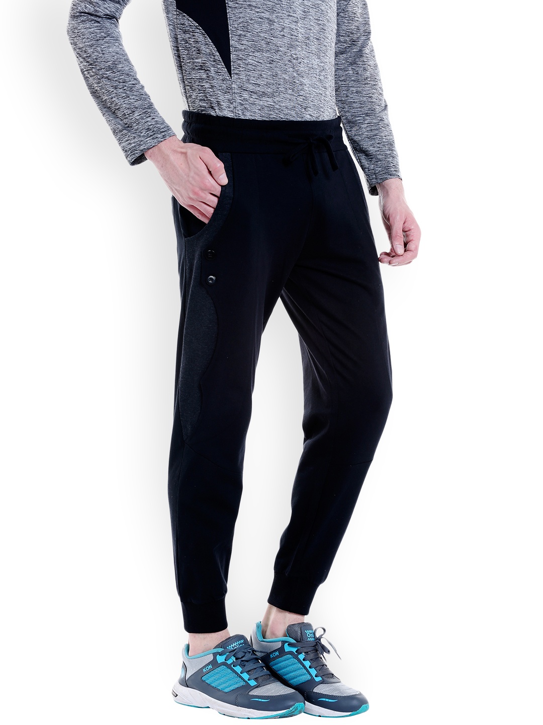

Campus Sutra Black Straight Fit Joggers