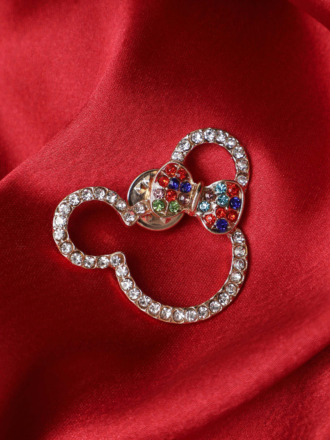 

Alvaro Castagnino Men Stone Studded Mickey Brooch, Gold