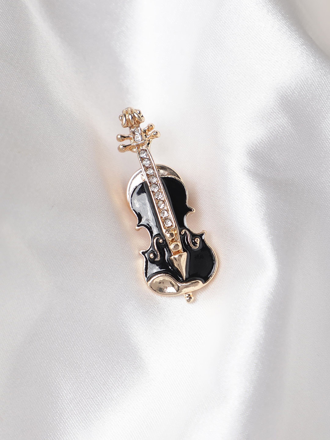 

Alvaro Castagnino Men Guitar Shaped Brooch, Black