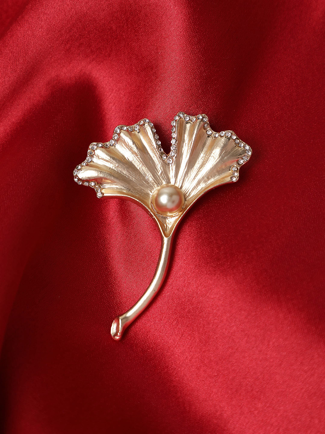 

Alvaro Castagnino Men Gold-Plated Stone-Studded Flower Brooch