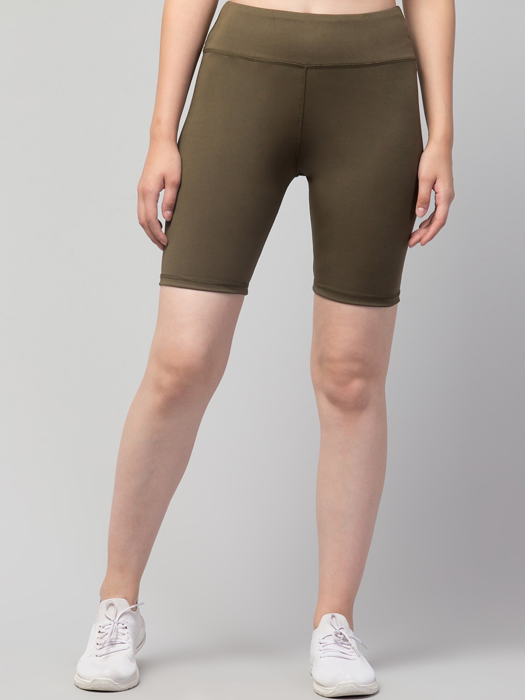 

Apraa & Parma Women Grey Skinny Fit High-Rise Cycling Sports Shorts