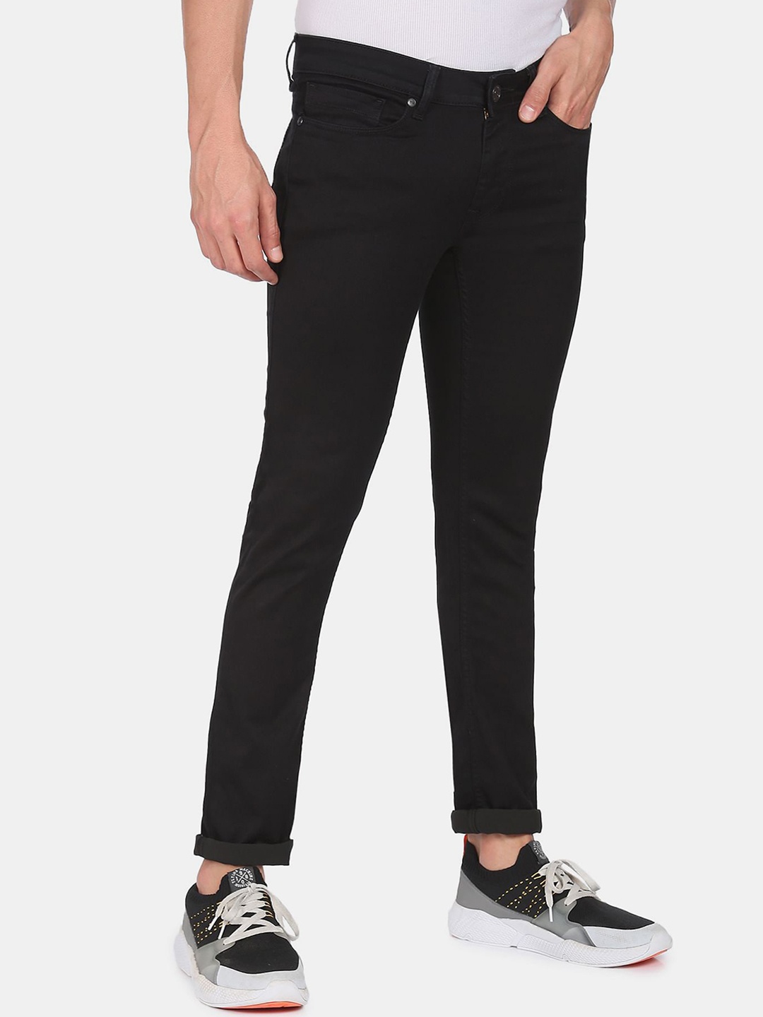 

Flying Machine Mid Rise Jackson Skinny Fit Jeans, Black