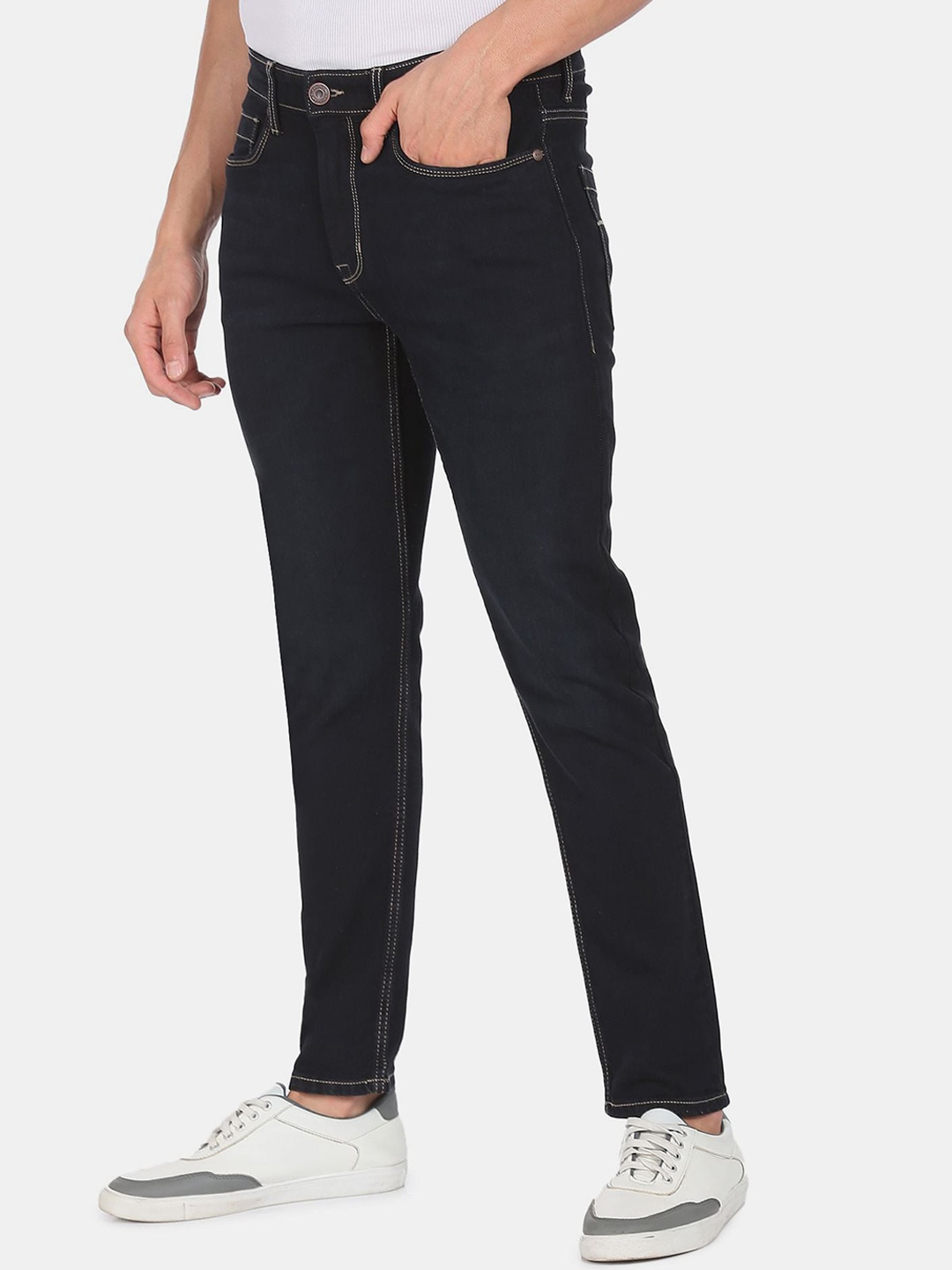 

Flying Machine Slash Slim Tapered Fit Stone Wash Jeans, Blue