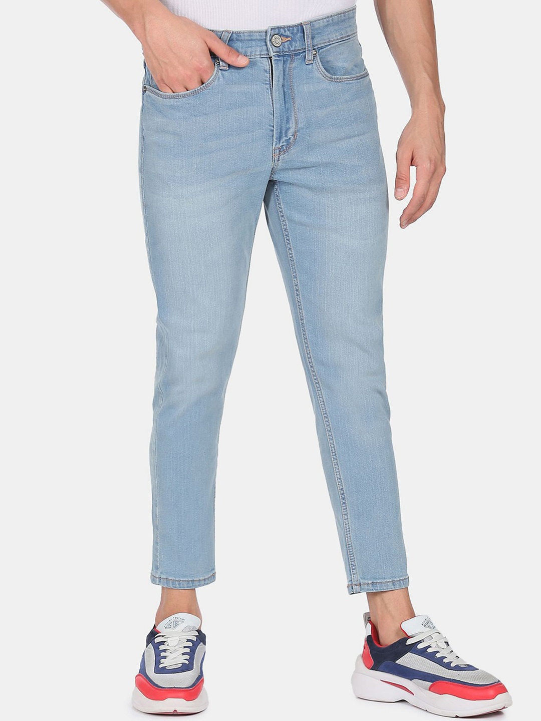 

Flying Machine MJ Mankle Slim Fit Stone Wash Jeans, Blue