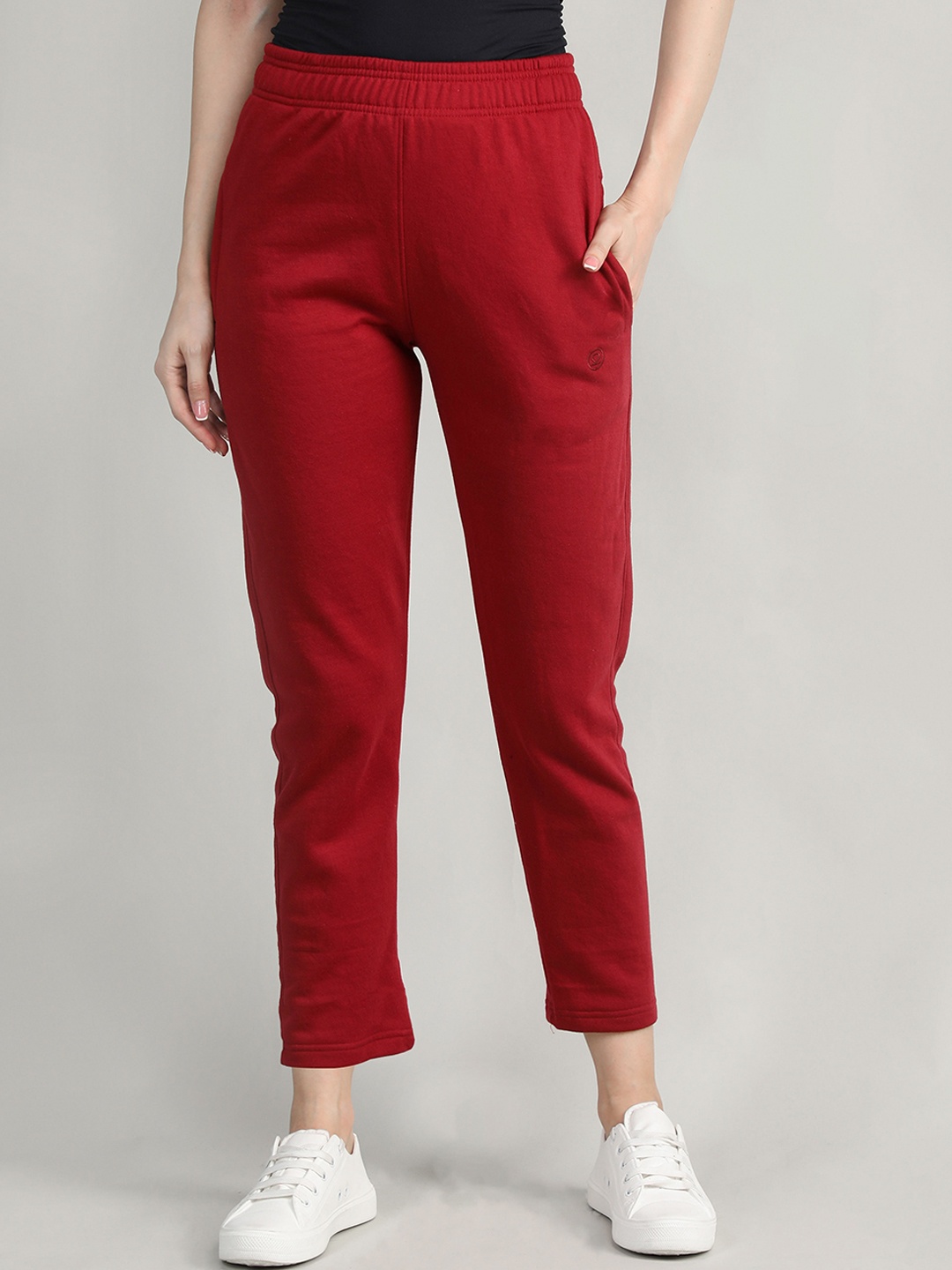 

CHKOKKO Women Fleece Gym Wear Track Pants, Maroon
