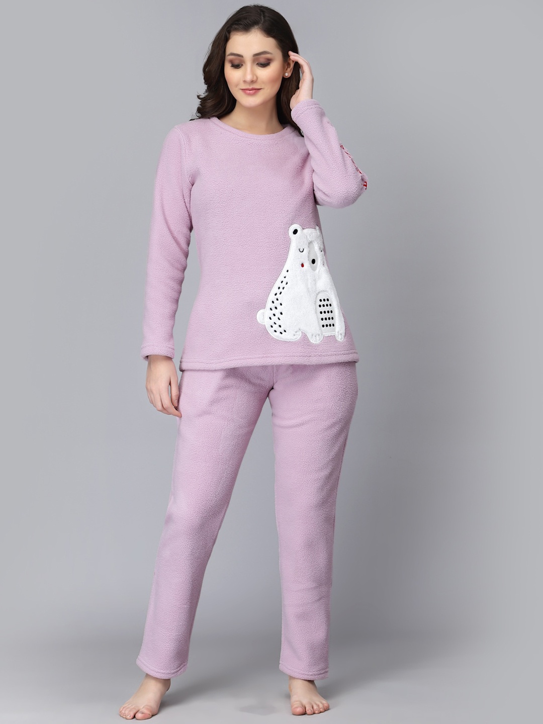 

Sweet Dreams Printed Night suit, Lavender