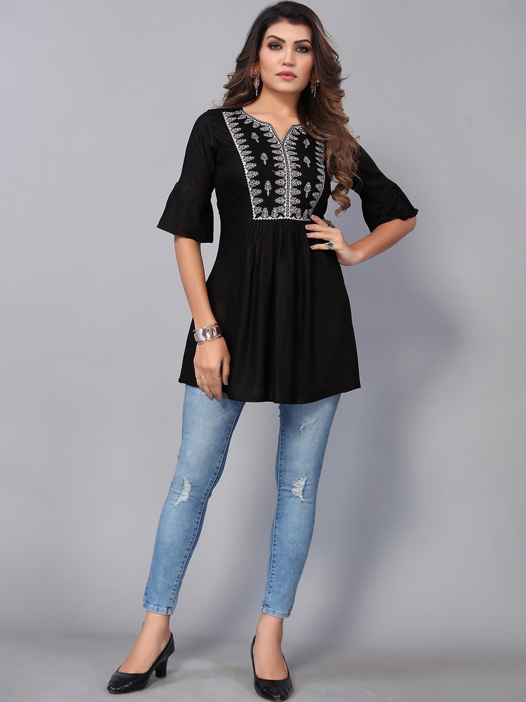 

Nimayaa Print Top, Black
