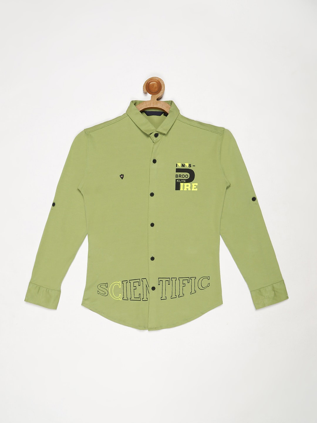 

V2 Value & Variety Boys Printed Cotton Casual Shirt, Green