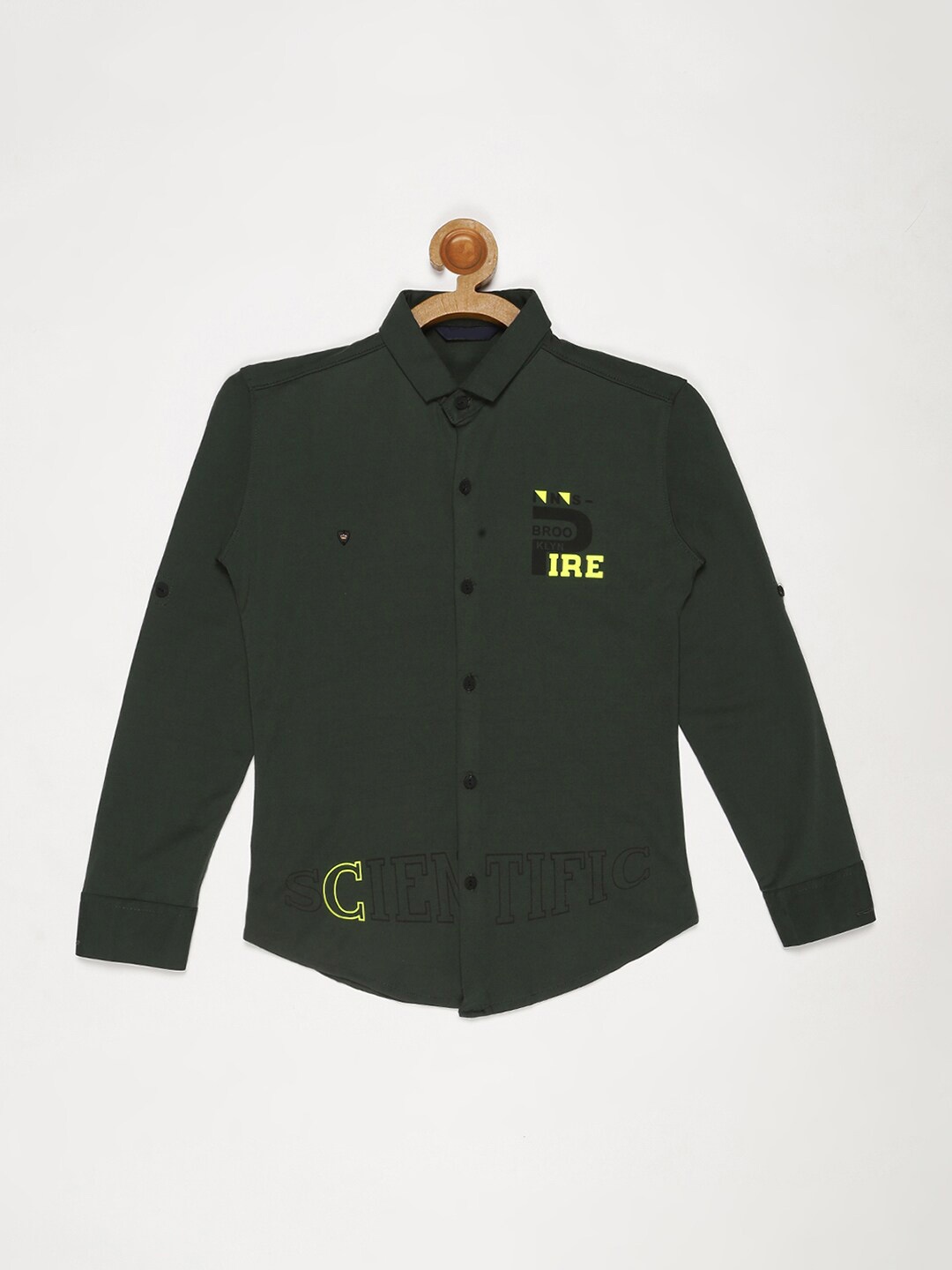 

V2 Value & Variety Boys Printed Casual Shirt, Green