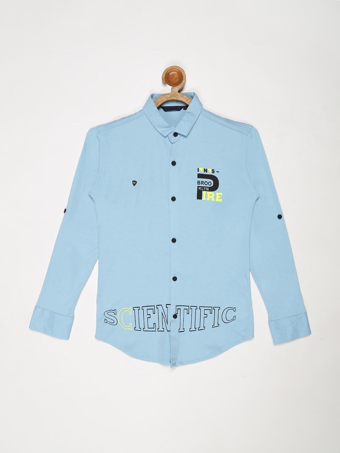 

V2 Value & Variety Boys Comfort Printed Casual Shirt, Blue