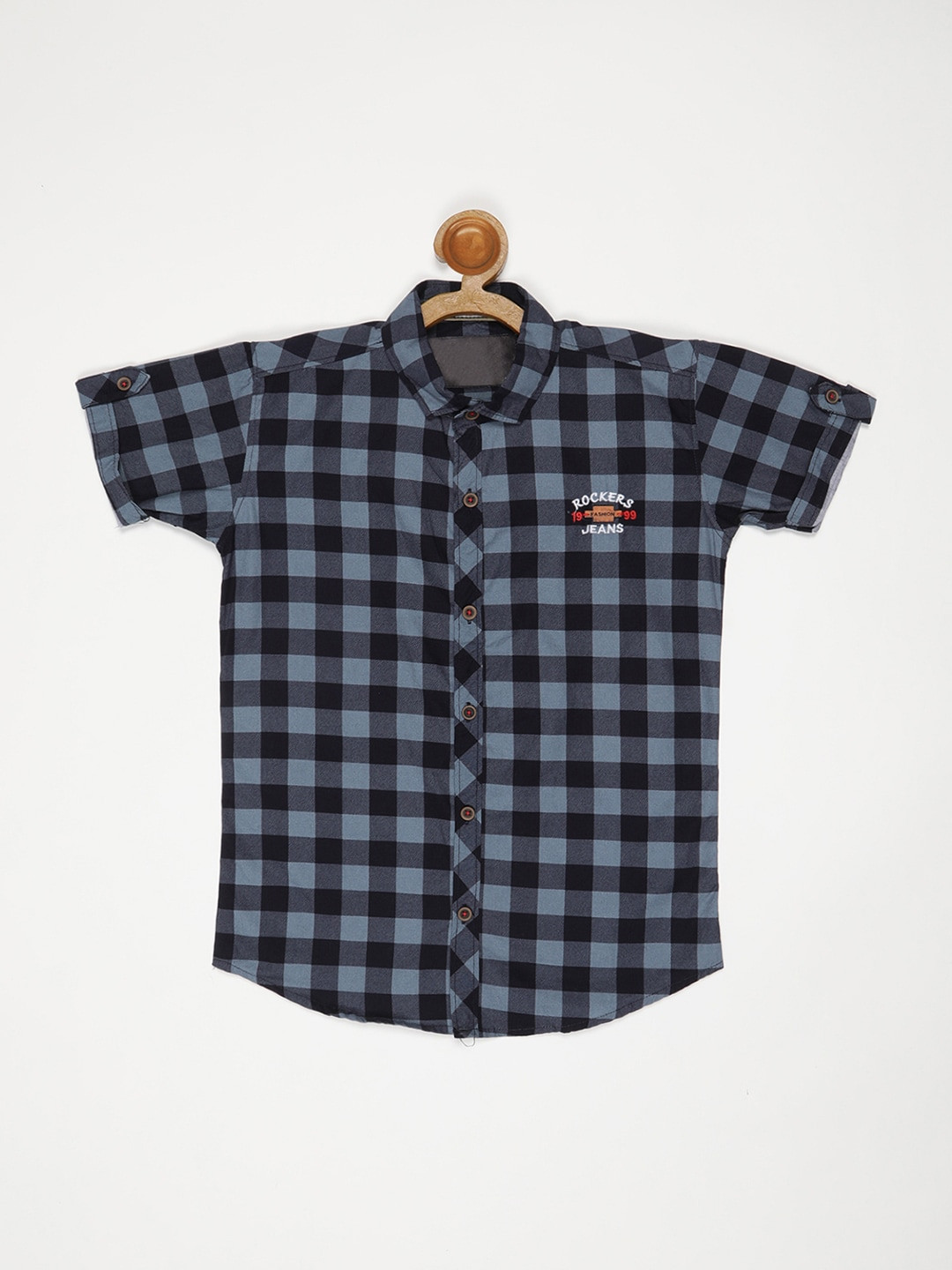 

V2 Value & Variety Boys Checked Casual Shirt, Blue