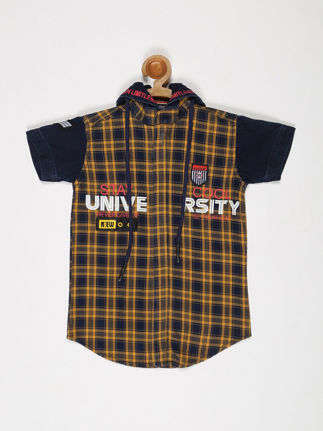 

V2 Value & Variety Boys Tartan Checked Casual Shirt, Mustard