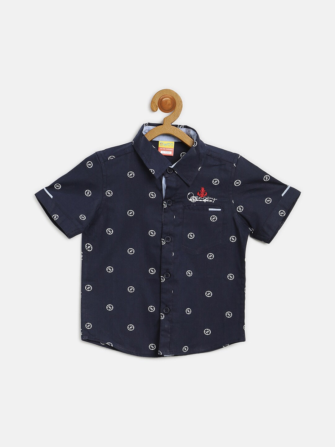 

V2 Value & Variety Boys Printed Satin Casual Shirt, Blue