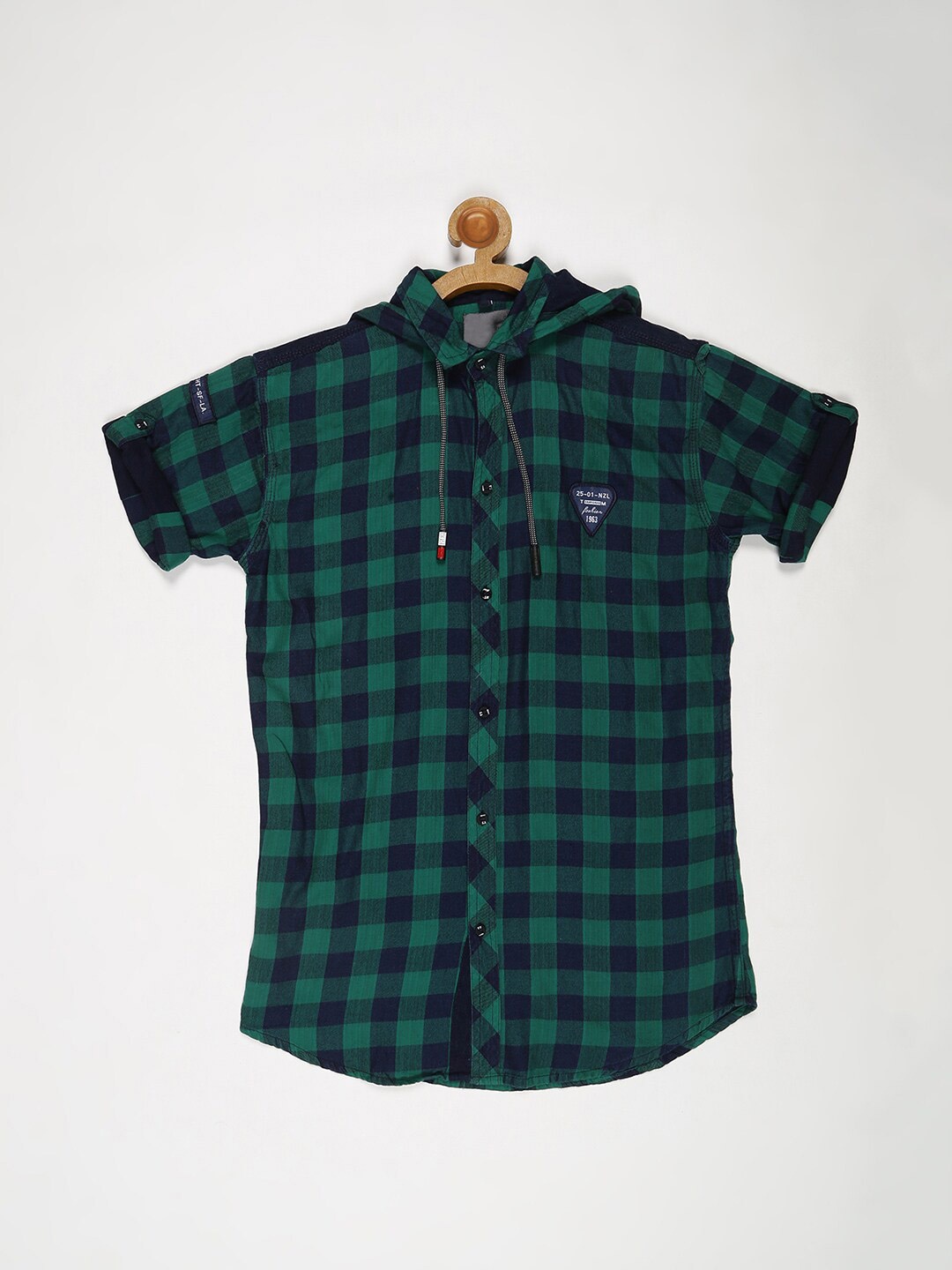 

V2 Value & Variety Boys Buffalo Checked Casual Shirt, Green