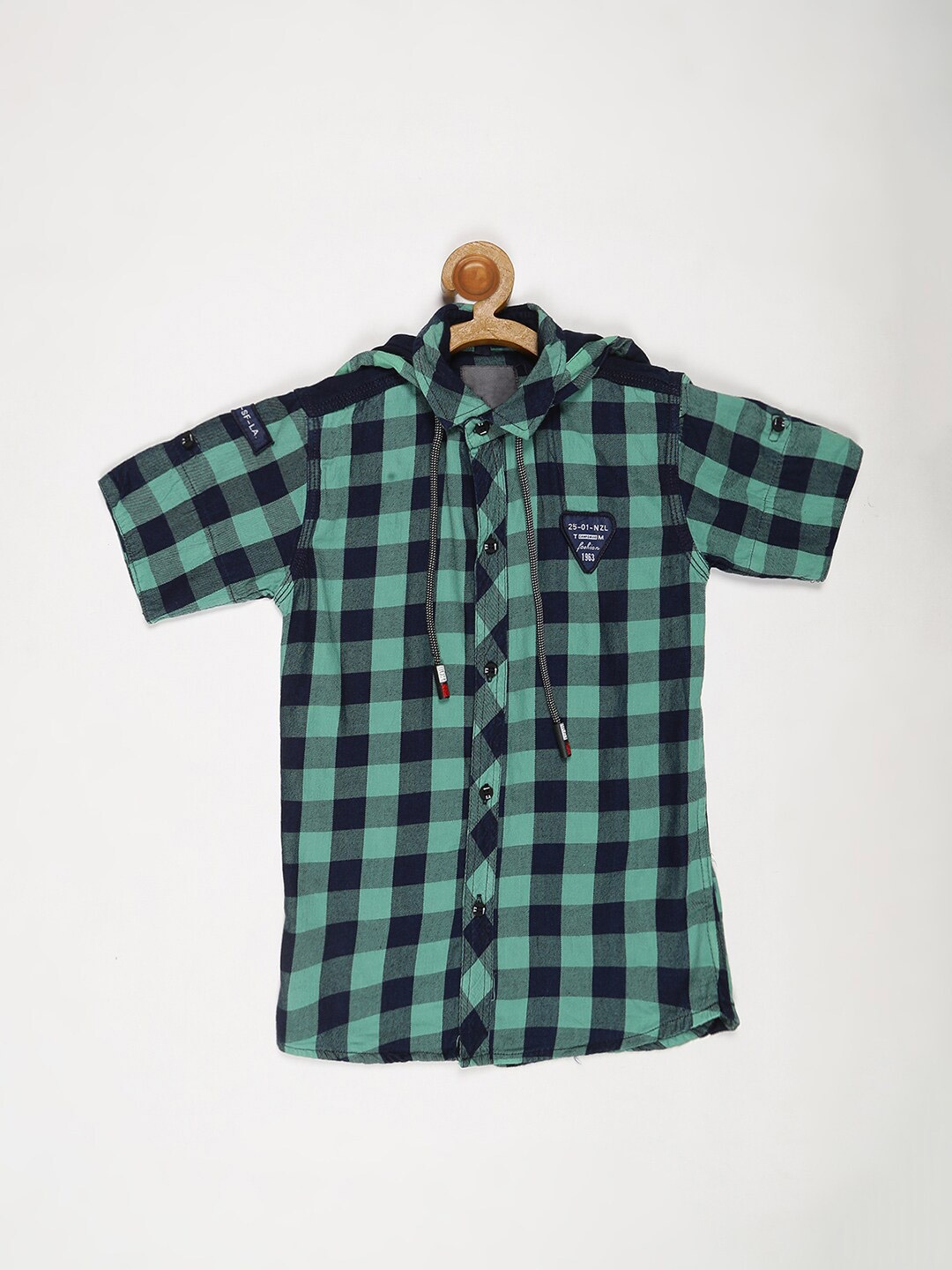 

V2 Value & Variety Boys Buffalo Checked Casual Shirt, Green