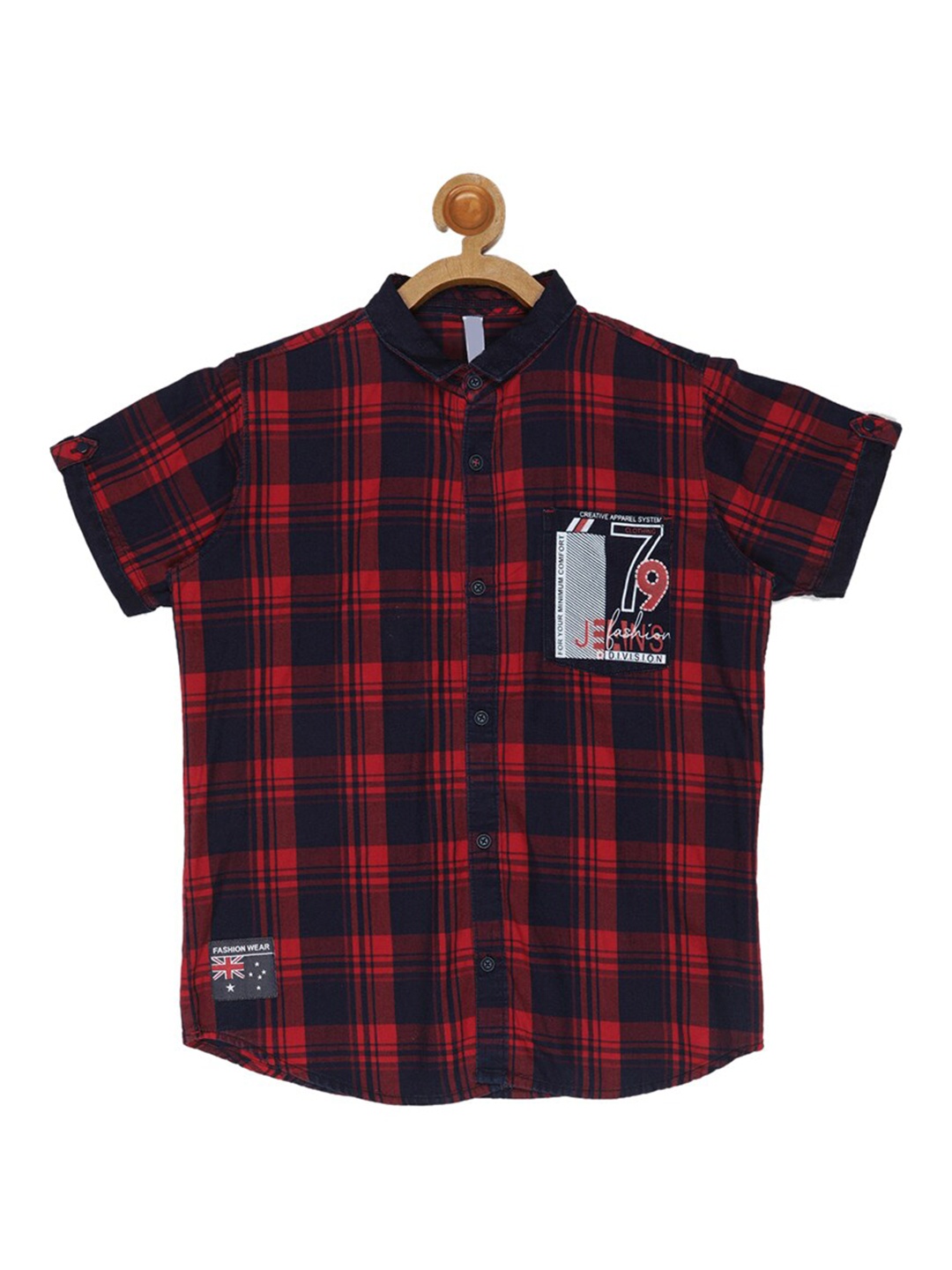 

V2 Value & Variety Boys Checked Casual Shirt, Red