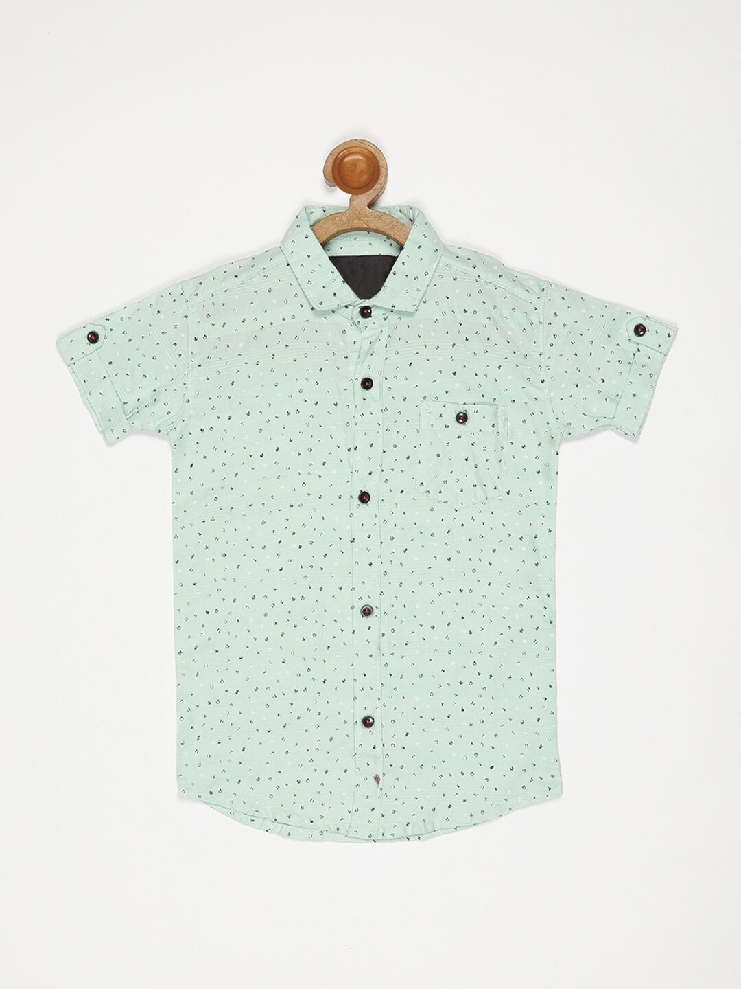 

V2 Value & Variety Boys Printed Cotton Casual Shirt, Green