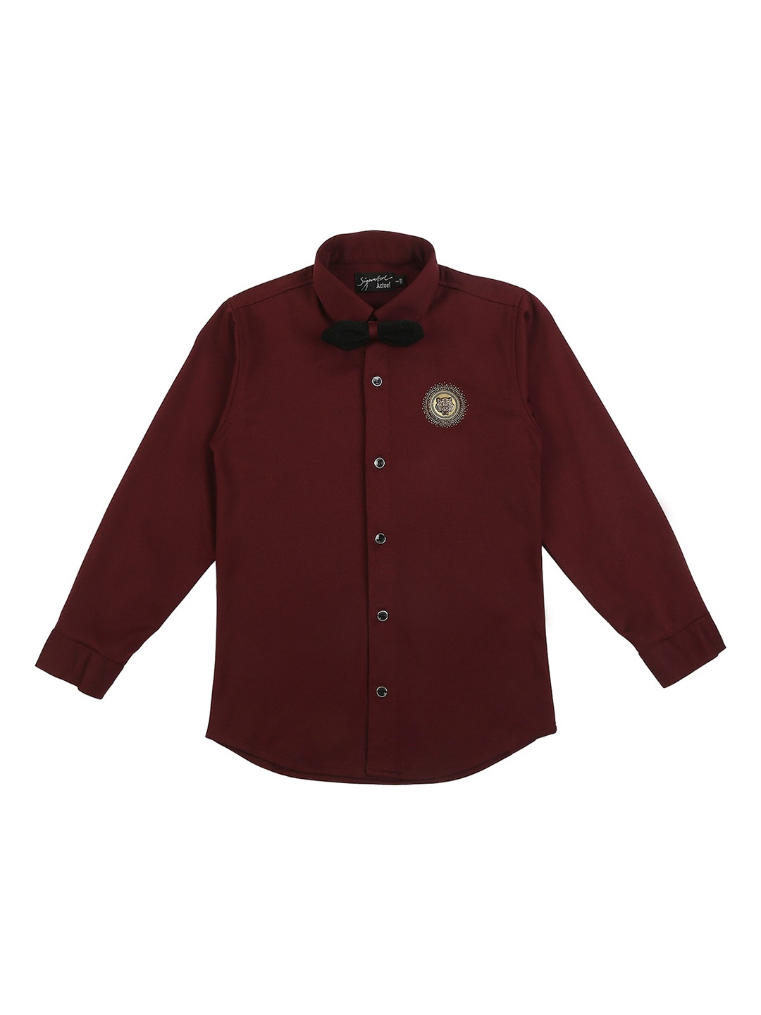 

Actuel Boys Maroon Cotton Casual Shirt With Bow