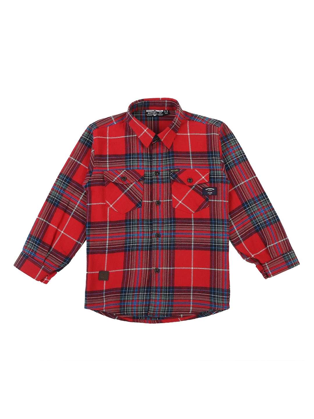 

Actuel Boys Comfort Checked Cotton Casual Shirt, Red