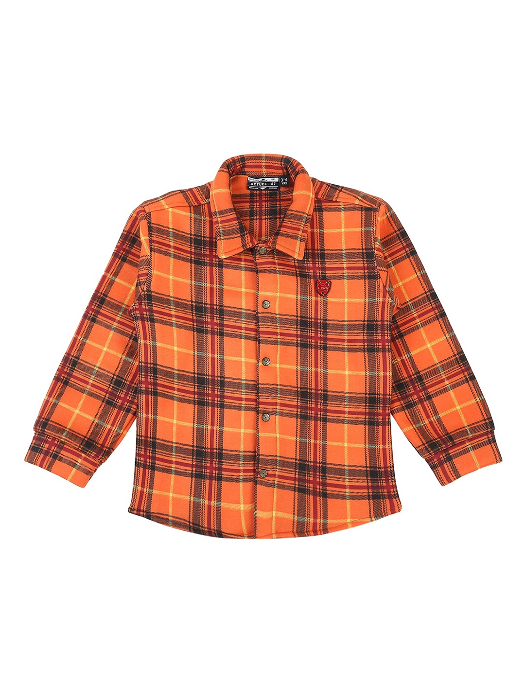 

Actuel Boys Comfort Checked Cotton Casual Shirt, Orange