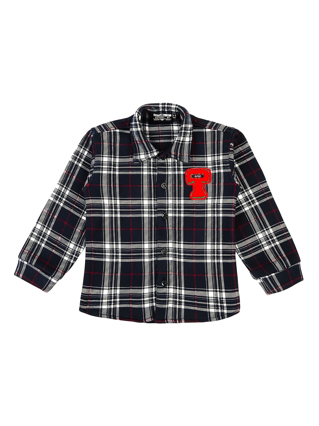

Actuel Boys Checked Cotton Casual Shirt, Navy blue